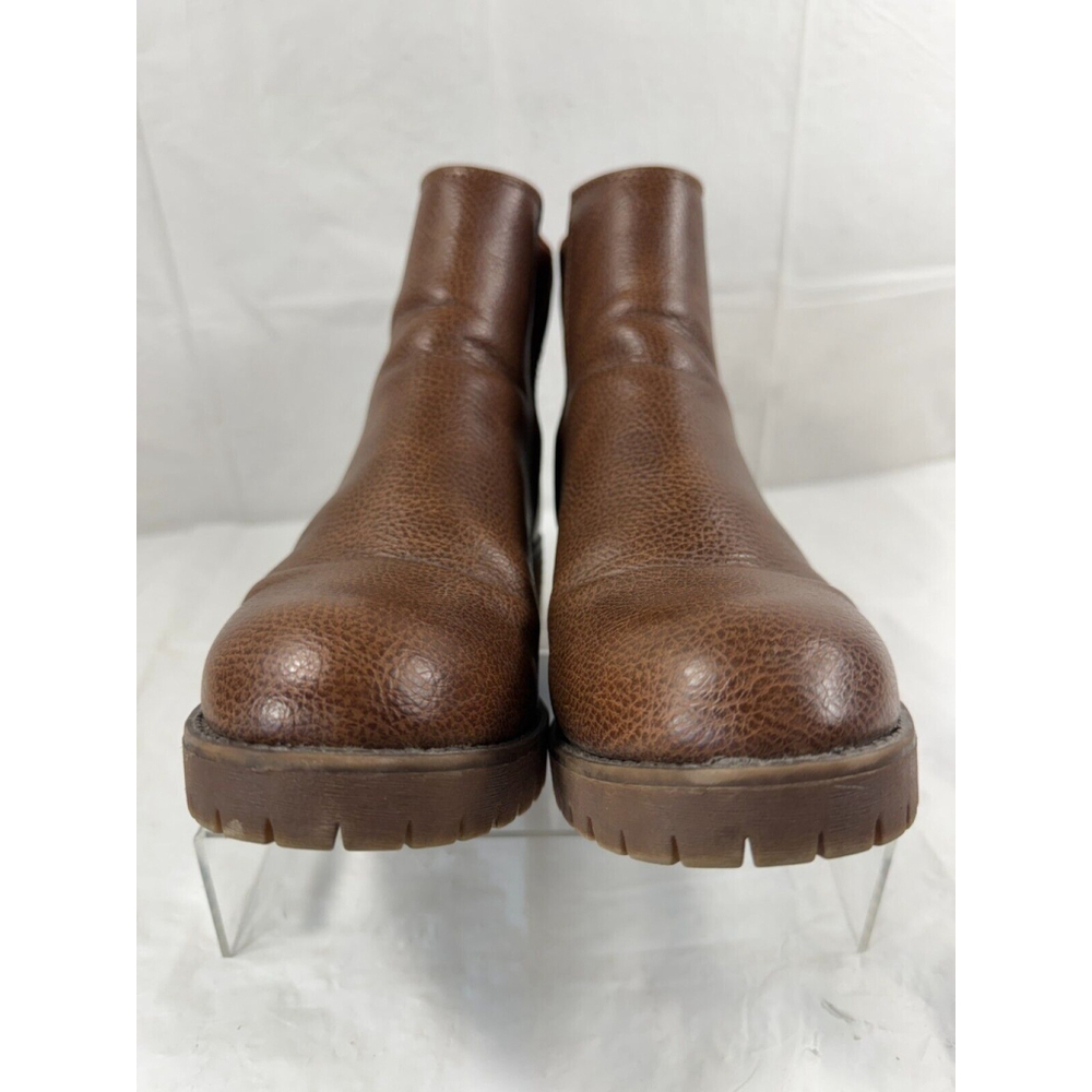 Mia Ribbed Chelsea Boot Weston Brown 7.5 M Block Heel - Picture 10 of 14